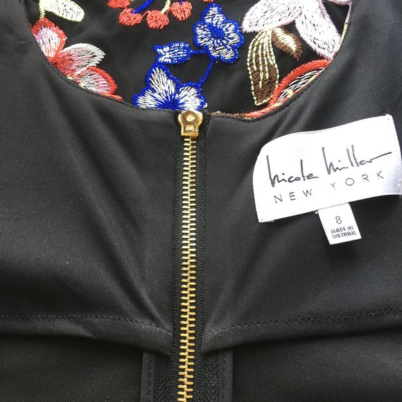 Nicole Miller Sleeveless Embroidered Bodycon Dress - Picture 5 of 12